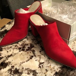 New Condition Women’s Sz 12 Red Velvet Clogs